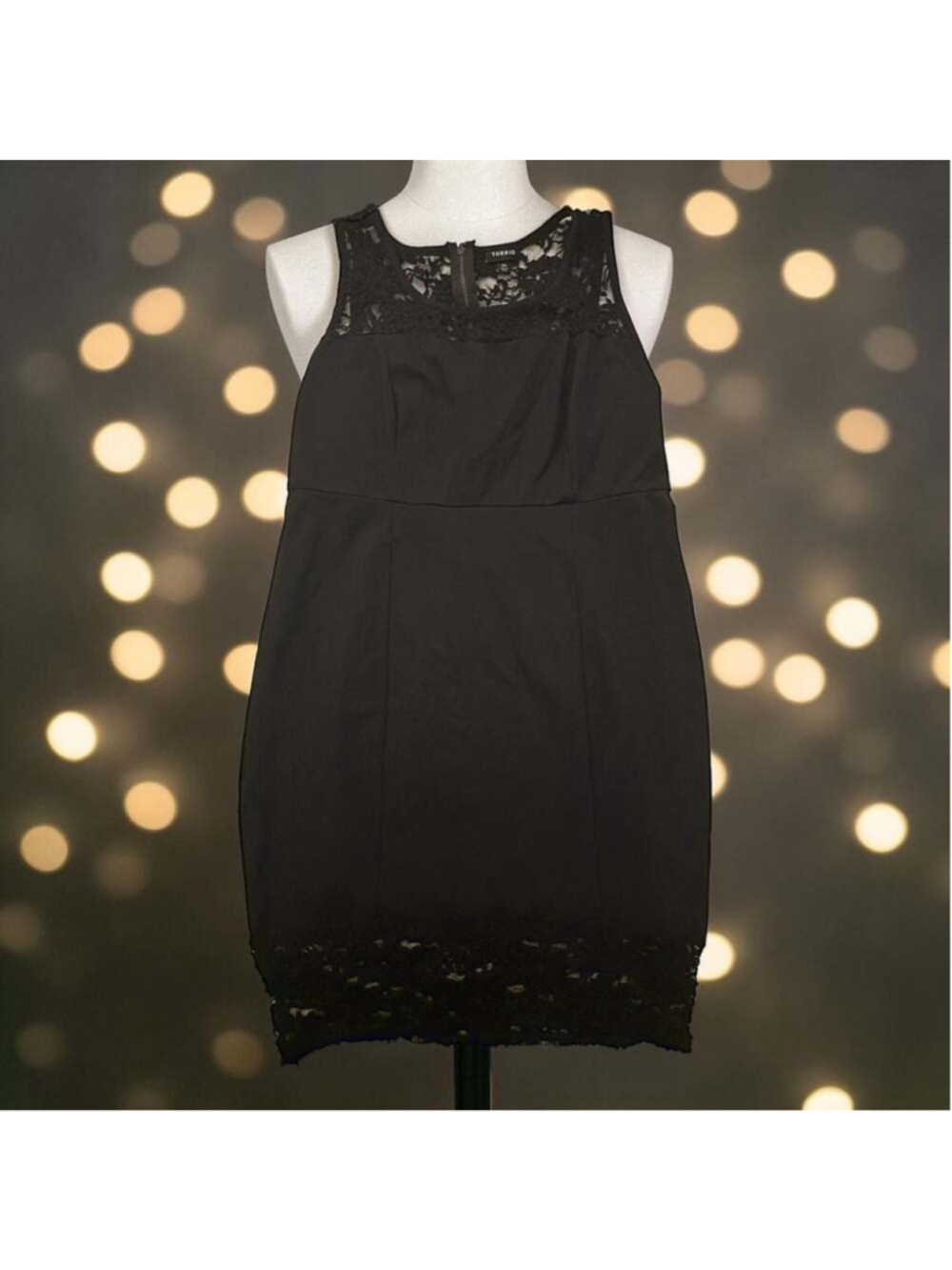 Torrid Black Lace Trim Sleeveless Sheath Bubble Dress Size 14 - Picture 2 of 10